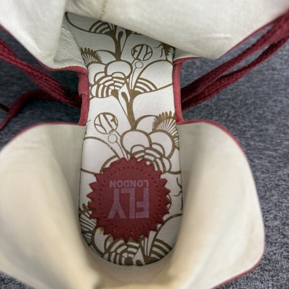 ✅Fly London Wedge Sandal Womens 6.5 Yama Peep Toe Ankle Tie Around Summer Shoes - Picture 5 of 11